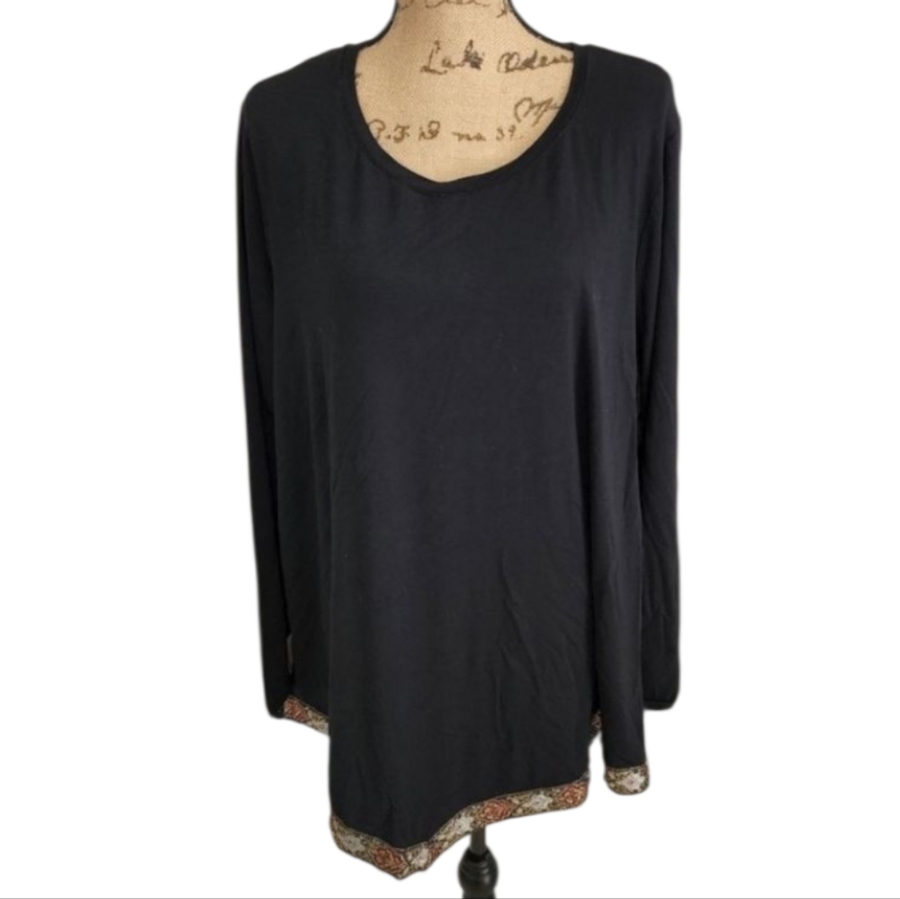 Bedford Fair super soft asymmetrical hem‎ long sleeve shirt size 2X new.